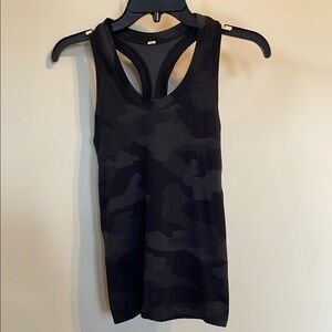 Athleta XXS Black Camouflage Racerback Tank Momentum Workout Top